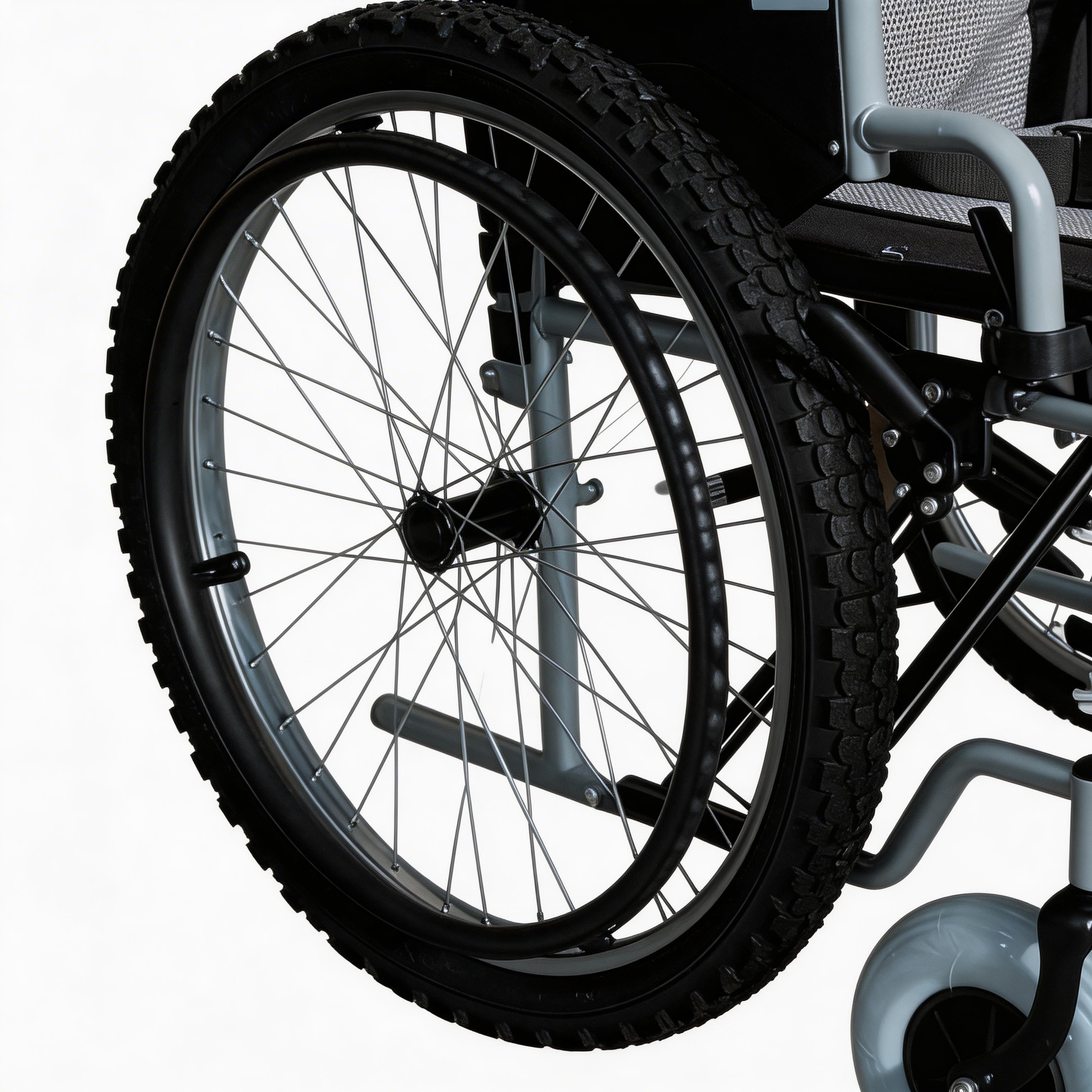 Toptan Yağ Lastiği All-Terrain Manuel Tekerlekli Sandalye | Özelleştirilebilir Arka Tekerlekler ve Ağır Hizmet Tipi Çelik Çerçeve