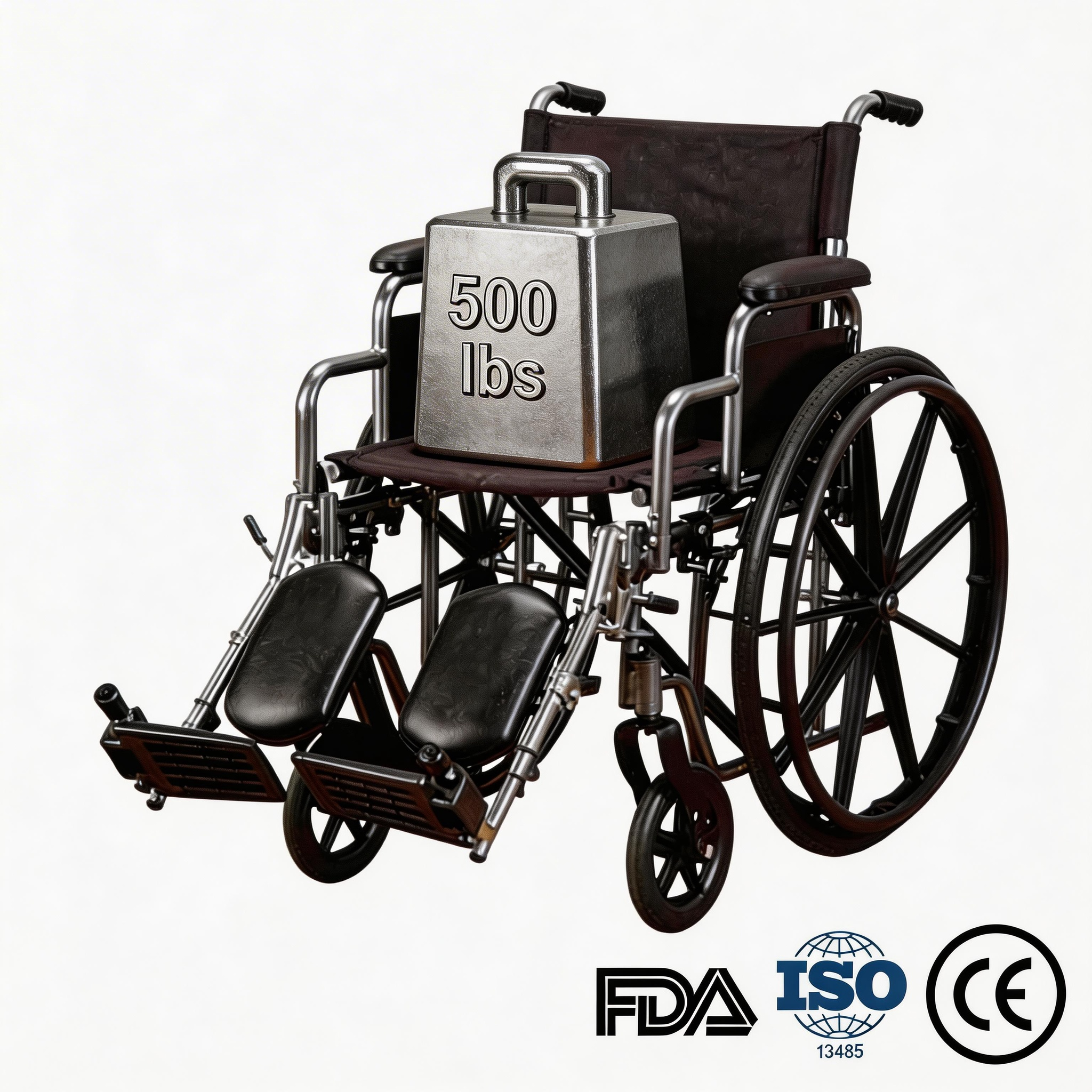 BME4618 26 İnç Yüksek Kapasiteli Bariatrik Manuel Tekerlekli Sandalye | 450 Lbs Maksimum Yük